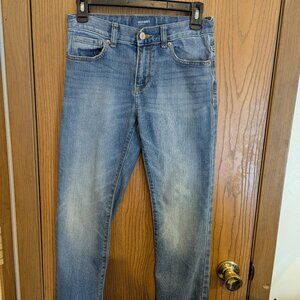 Old Navy Slim Classic Denim Blue Jeans with Button Adjustable Waist-Girls 12